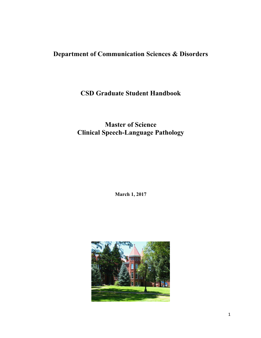 CSD Graduate Student Handbook July 2016