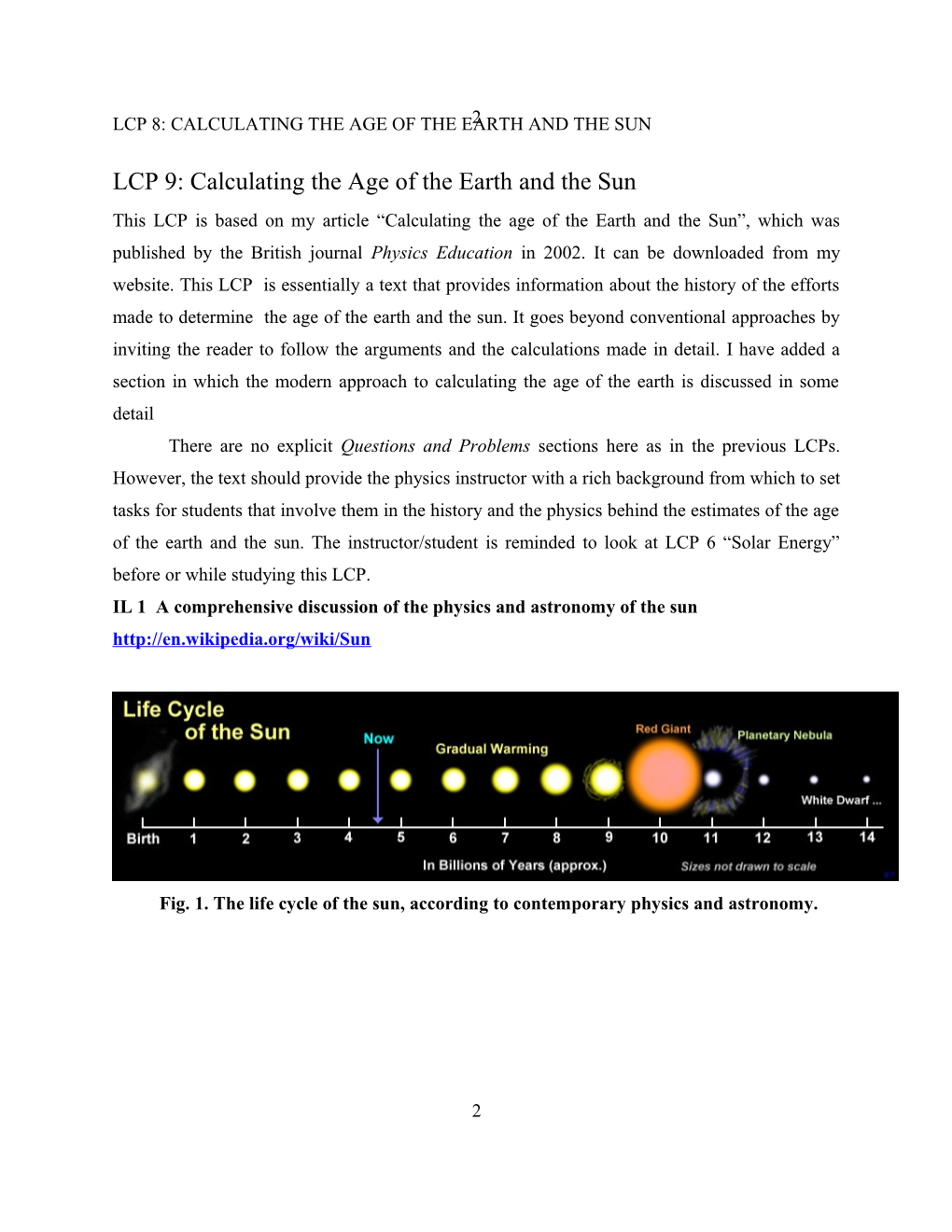 LCP 8: Calculating the Age of the Earth and the Sun