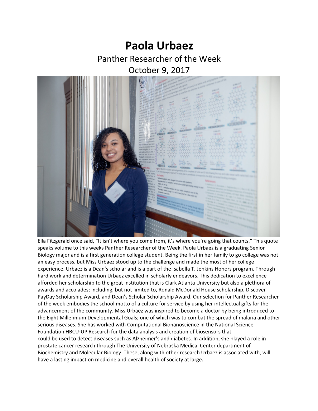 Panther Researcher of the Week