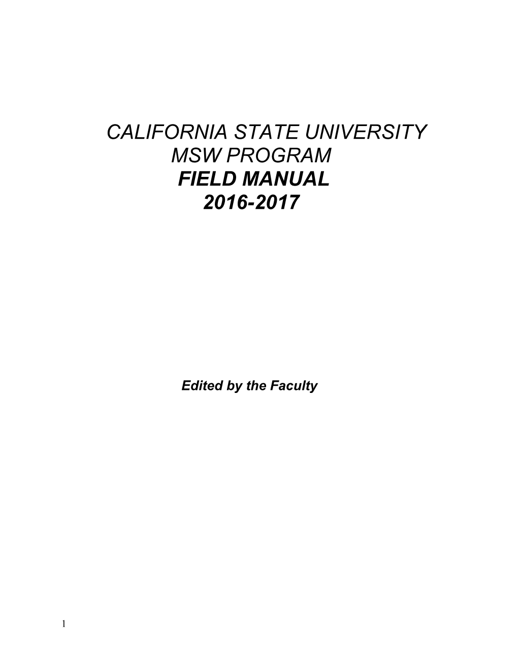 Field Manual Section