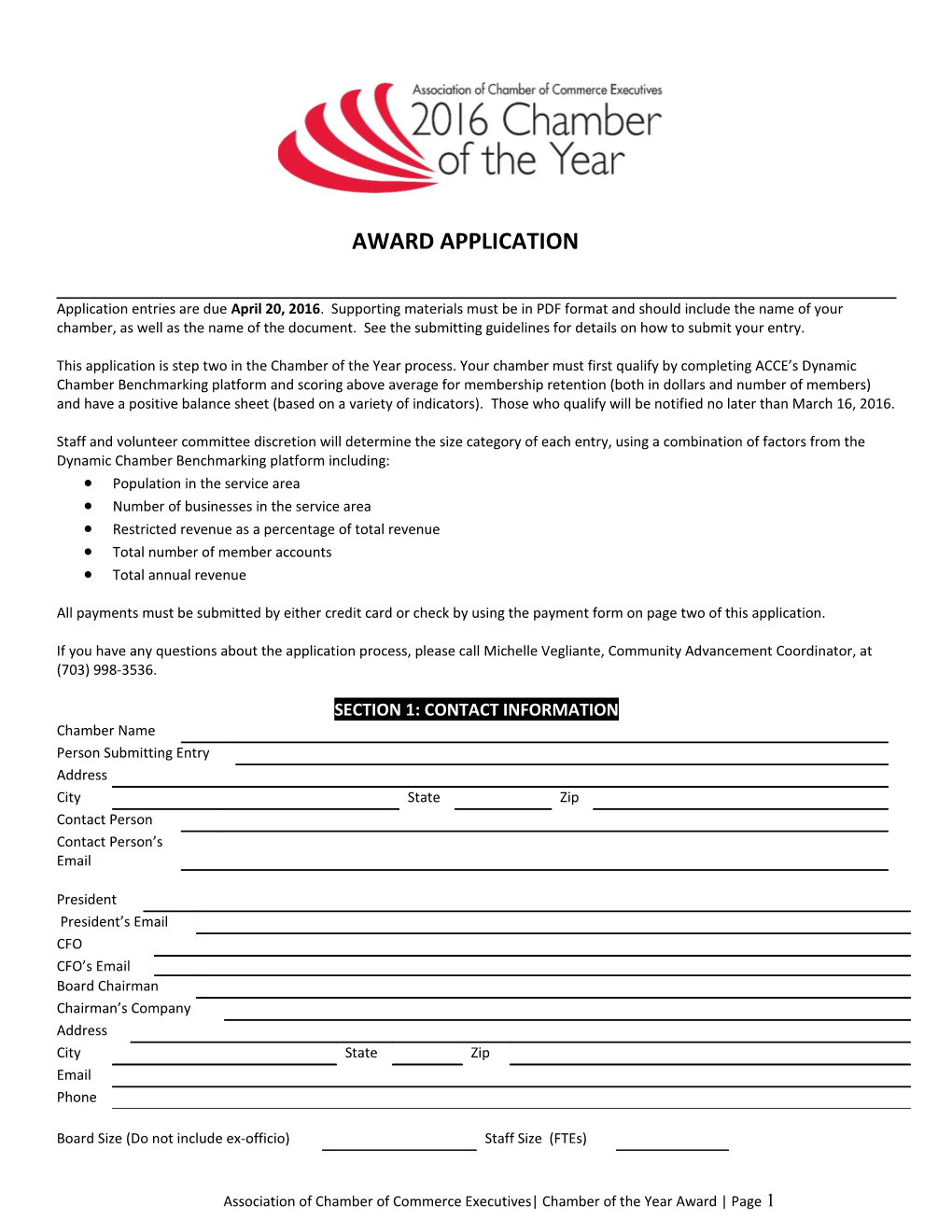 Award Application