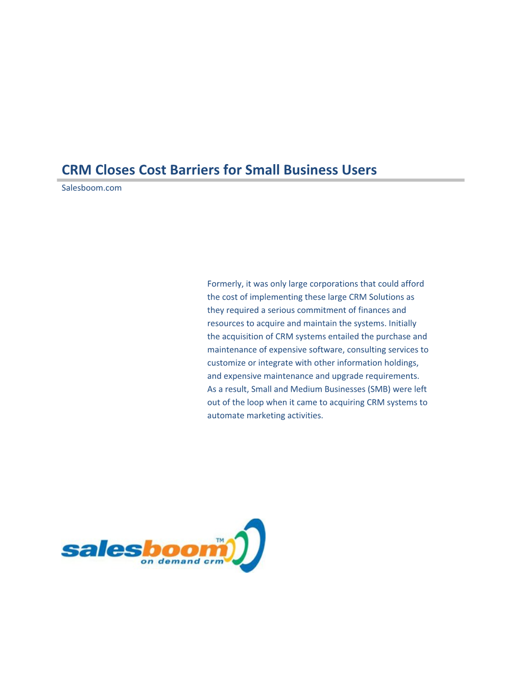 2.0 Traditional Small Business Management