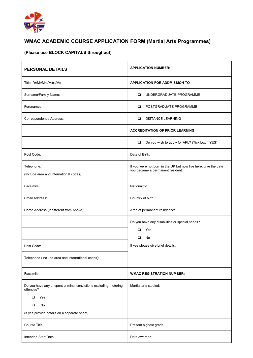 University of Derby Application Form