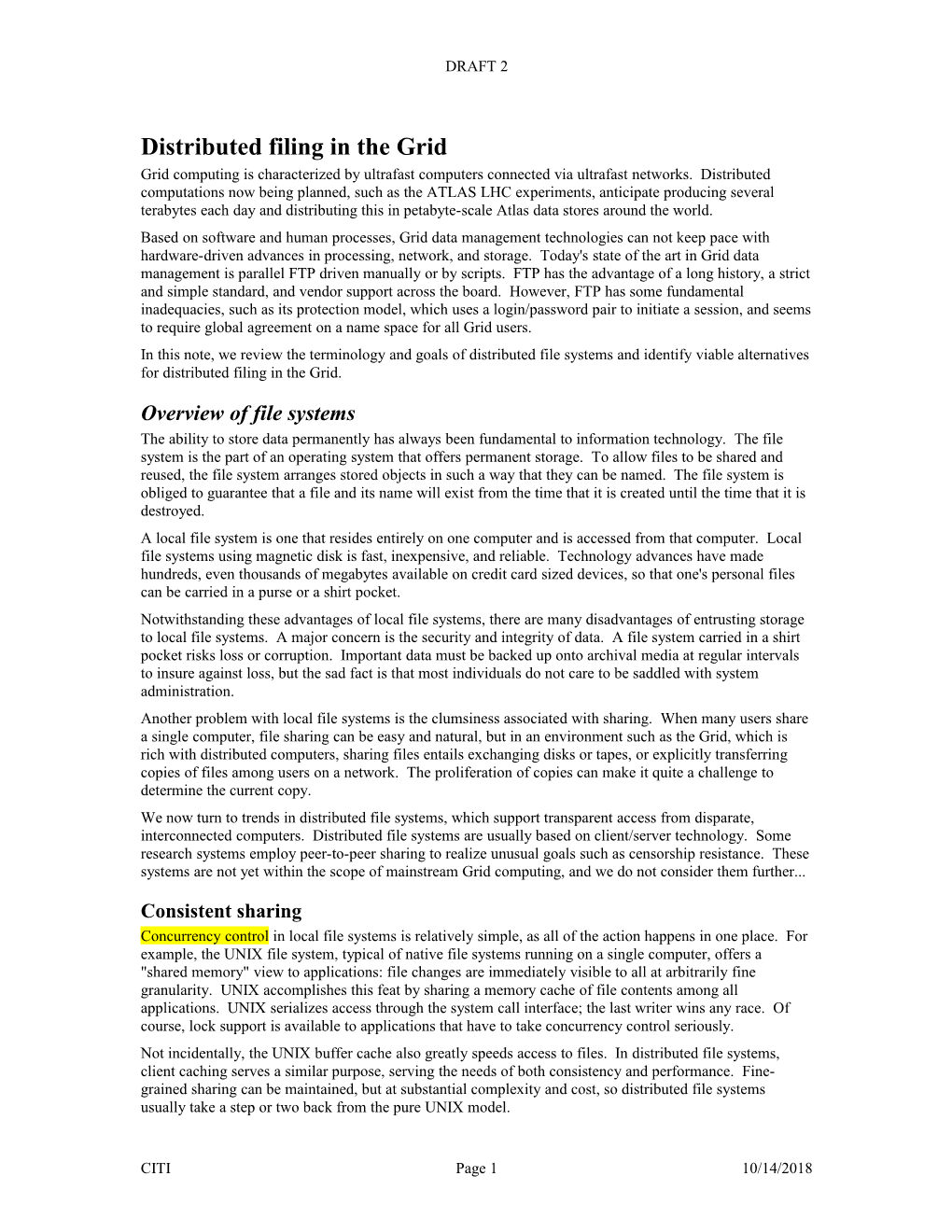 Distributed Filing in the Grid