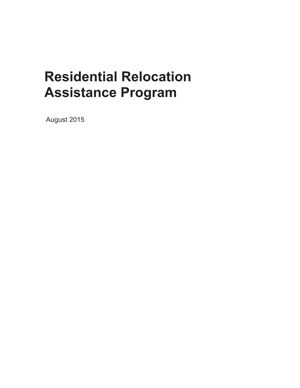 Residential Relocation Assistance Program