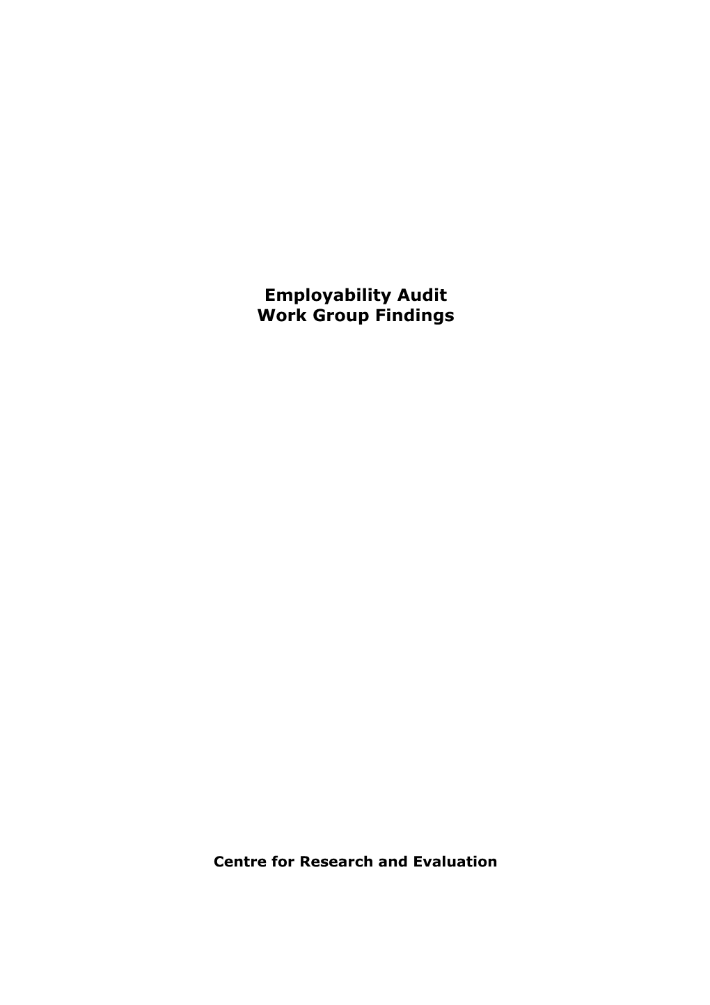 Employability Audit