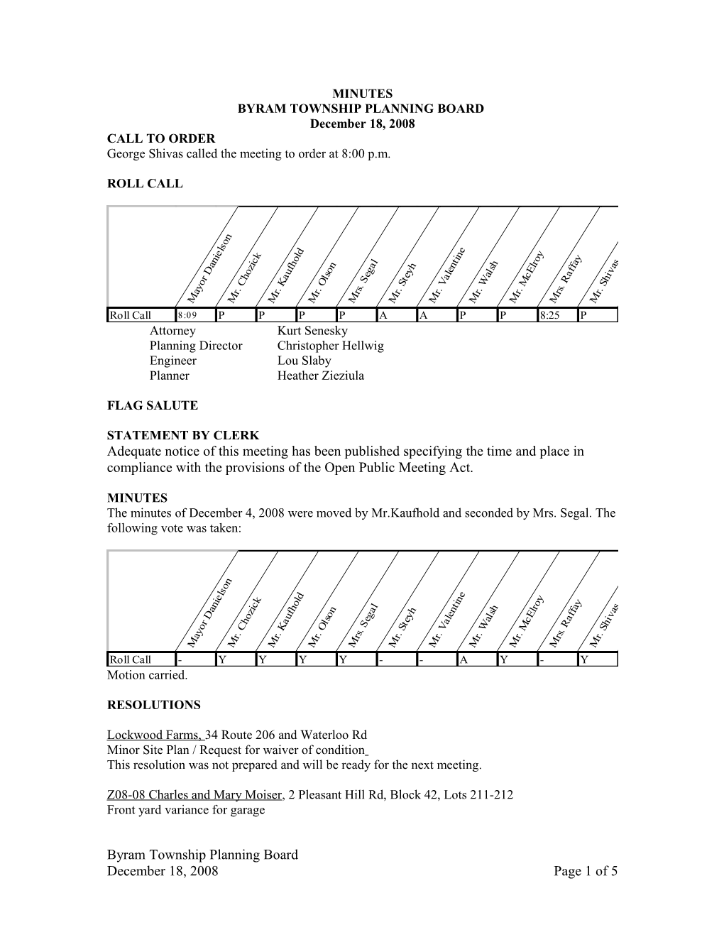 7:30 Site Plan Sub-Committee Concept Review