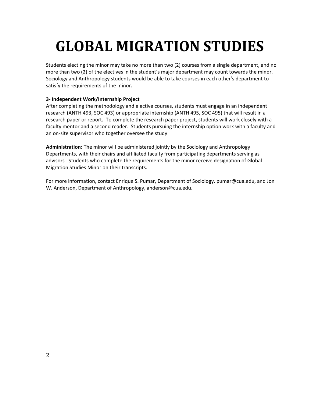 Global Migration Studies