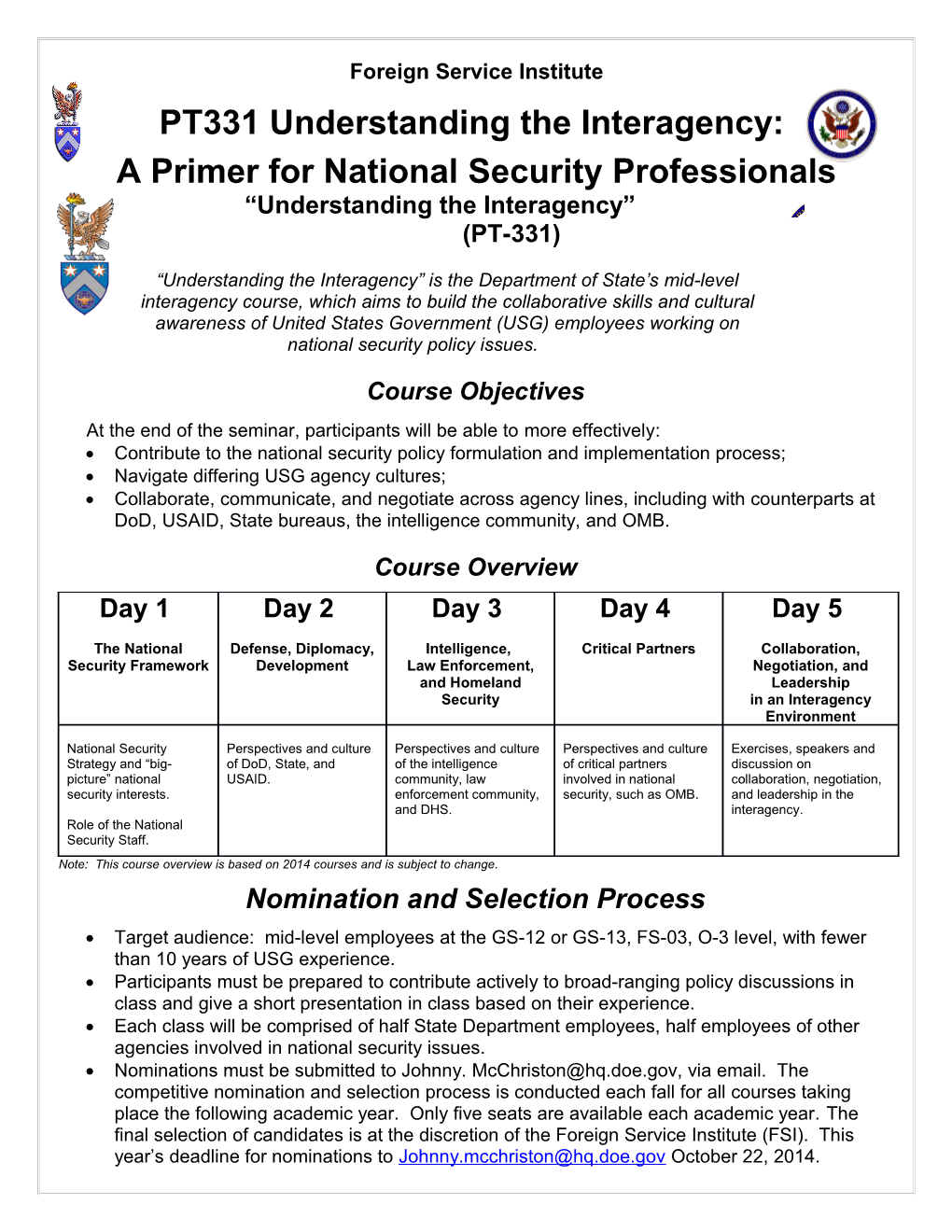 A Primer for National Securityprofessionals