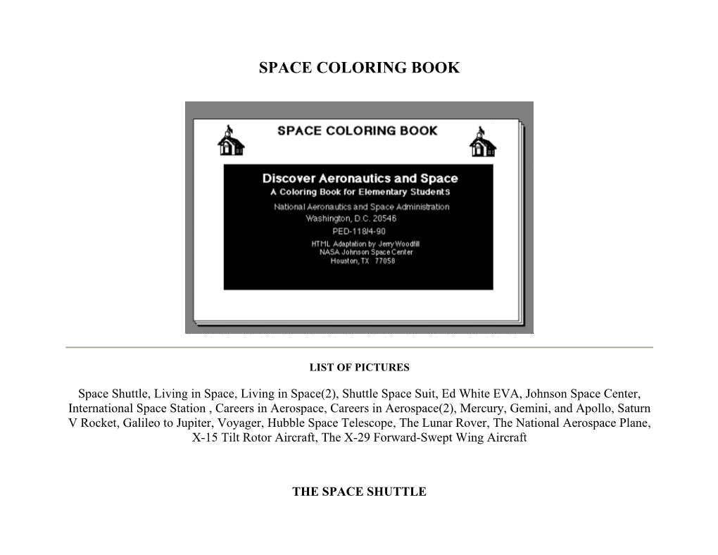 Space Coloring Book Home Page