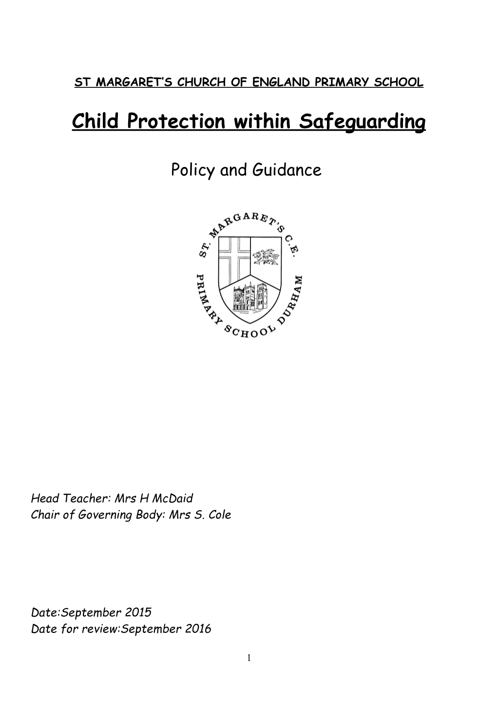 Child Protection Policy Within Safeguarding