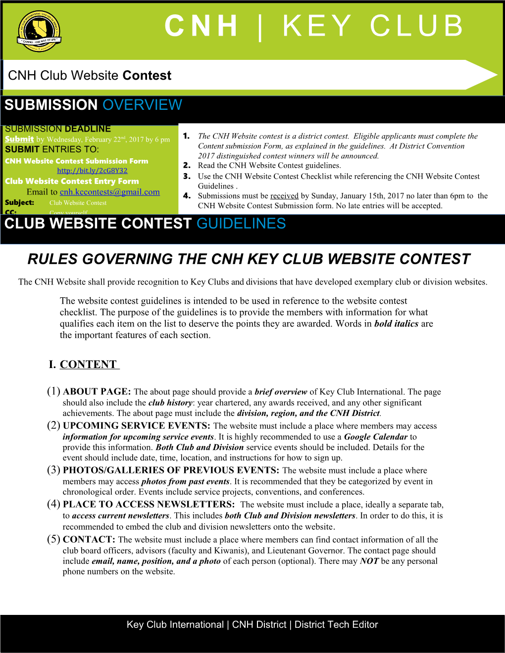 The Website Contest Guidelines Is Intended to Be Used in Reference to the Website Contest