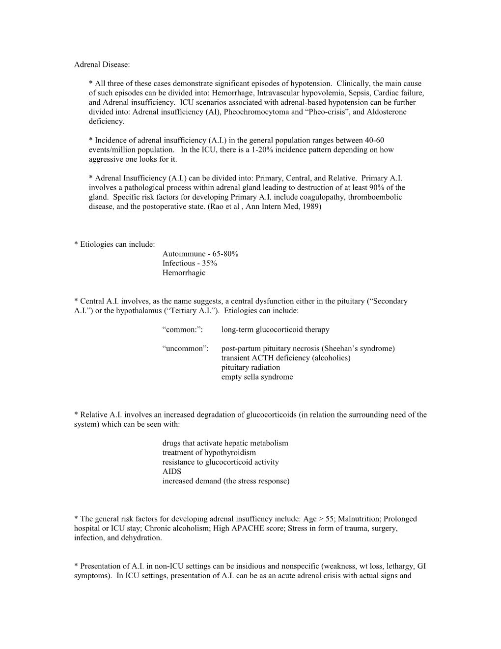 Adrenal Disease