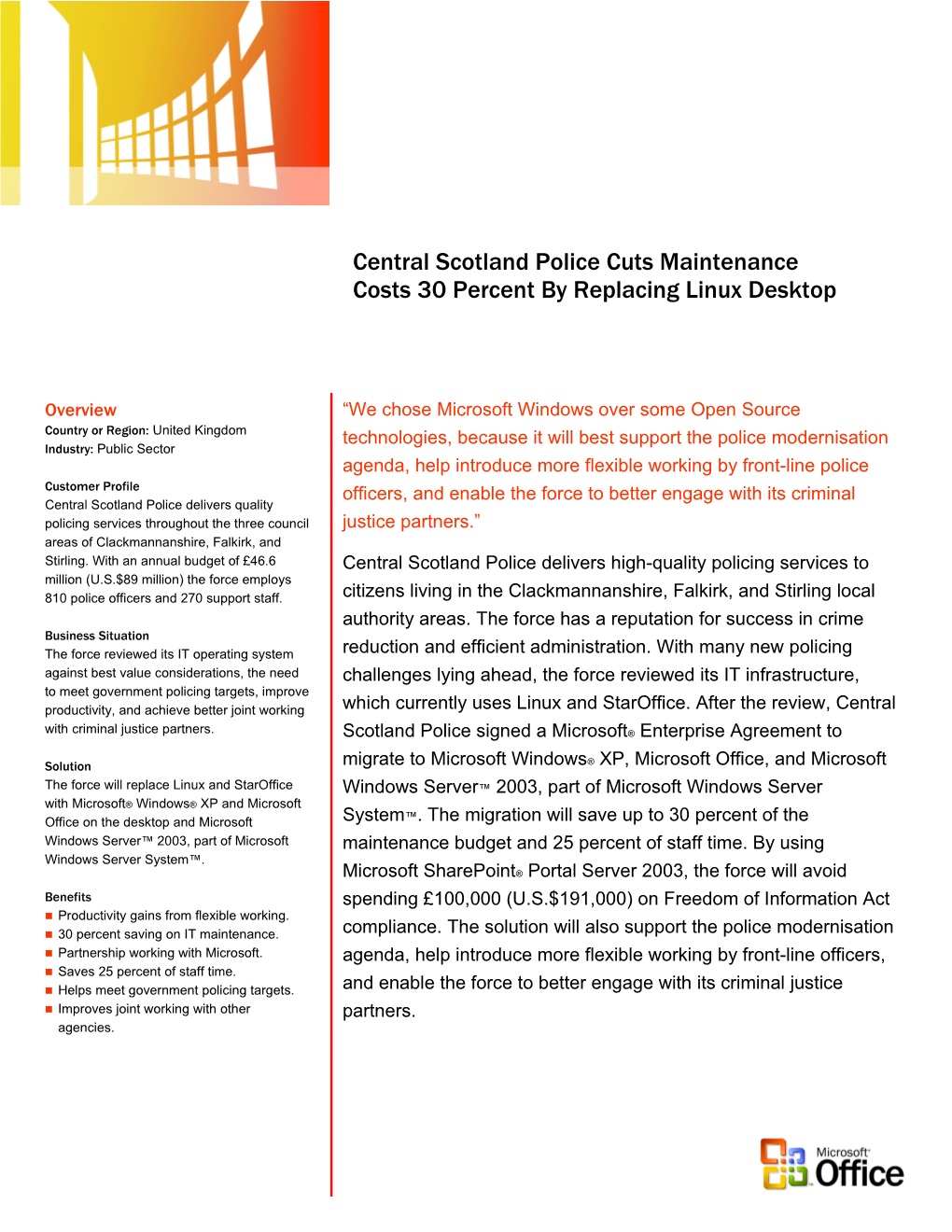 Writeimage CEP Central Scotland Police Cuts Maintenance Costs 30 Per Cent by Replacing