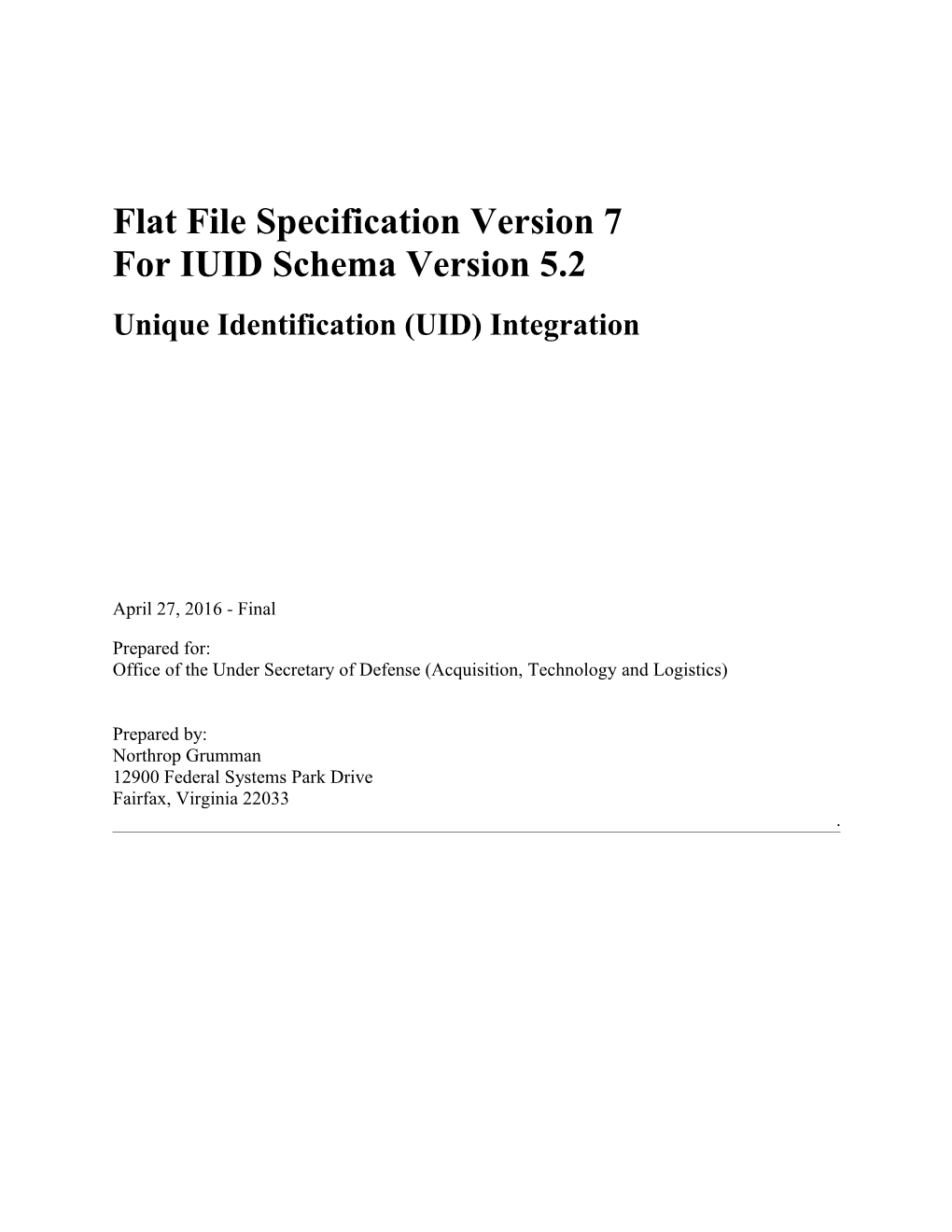 Flat File Specification Version 7