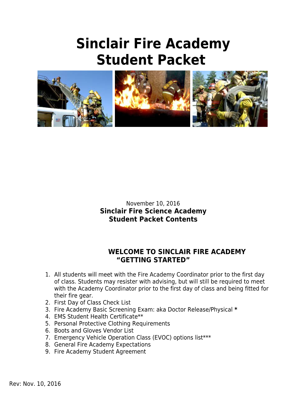 Sinclair Fire Academy