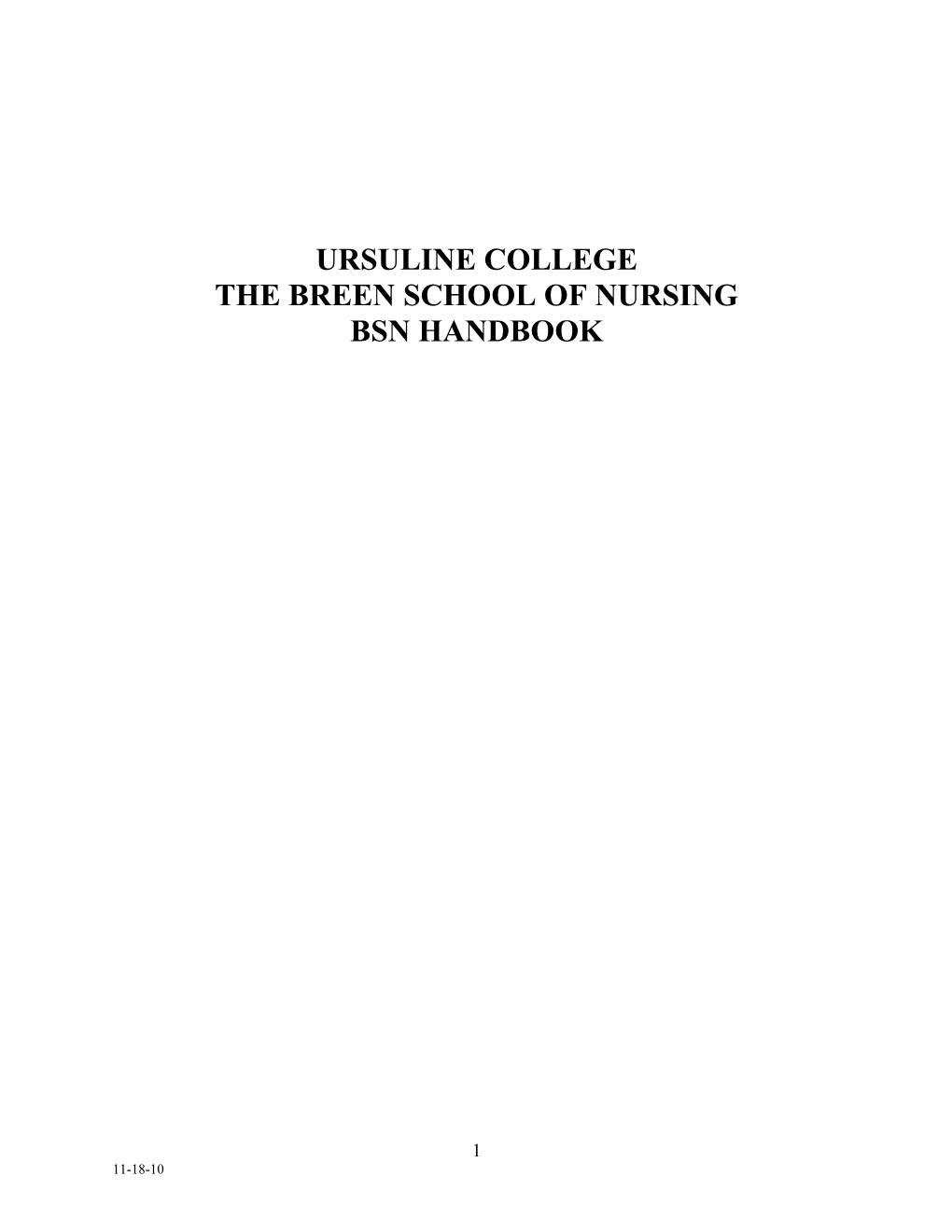 The Breen School of Nursing