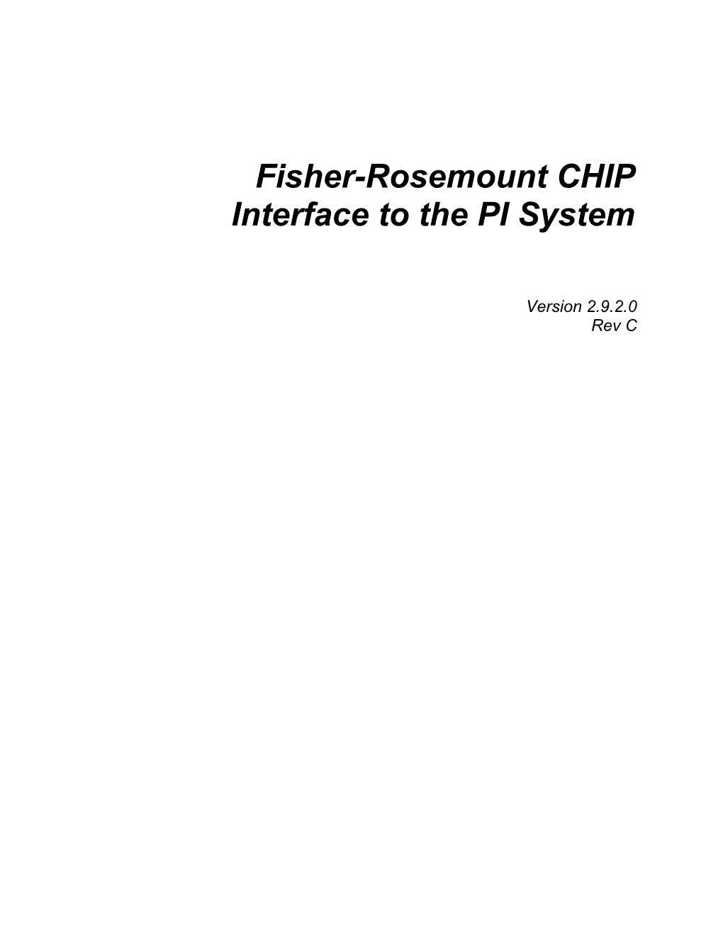 Fisher-Rosemount CHIP Interface to the PI System