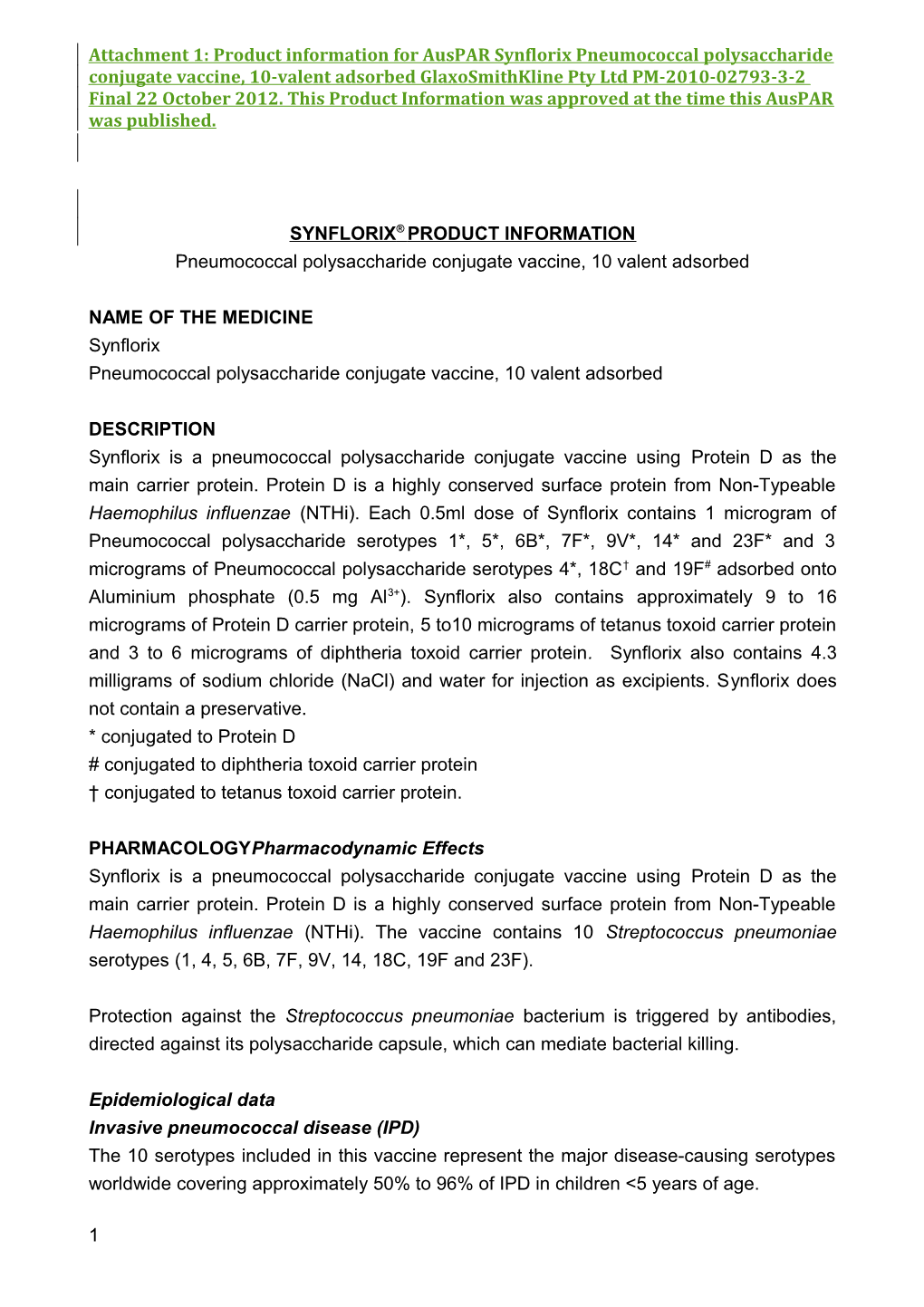 Cervarix Product Information