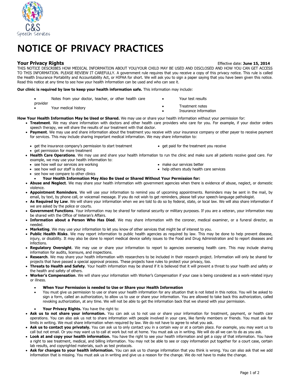 Your Privacy Rightseffective Date: June 15, 2014