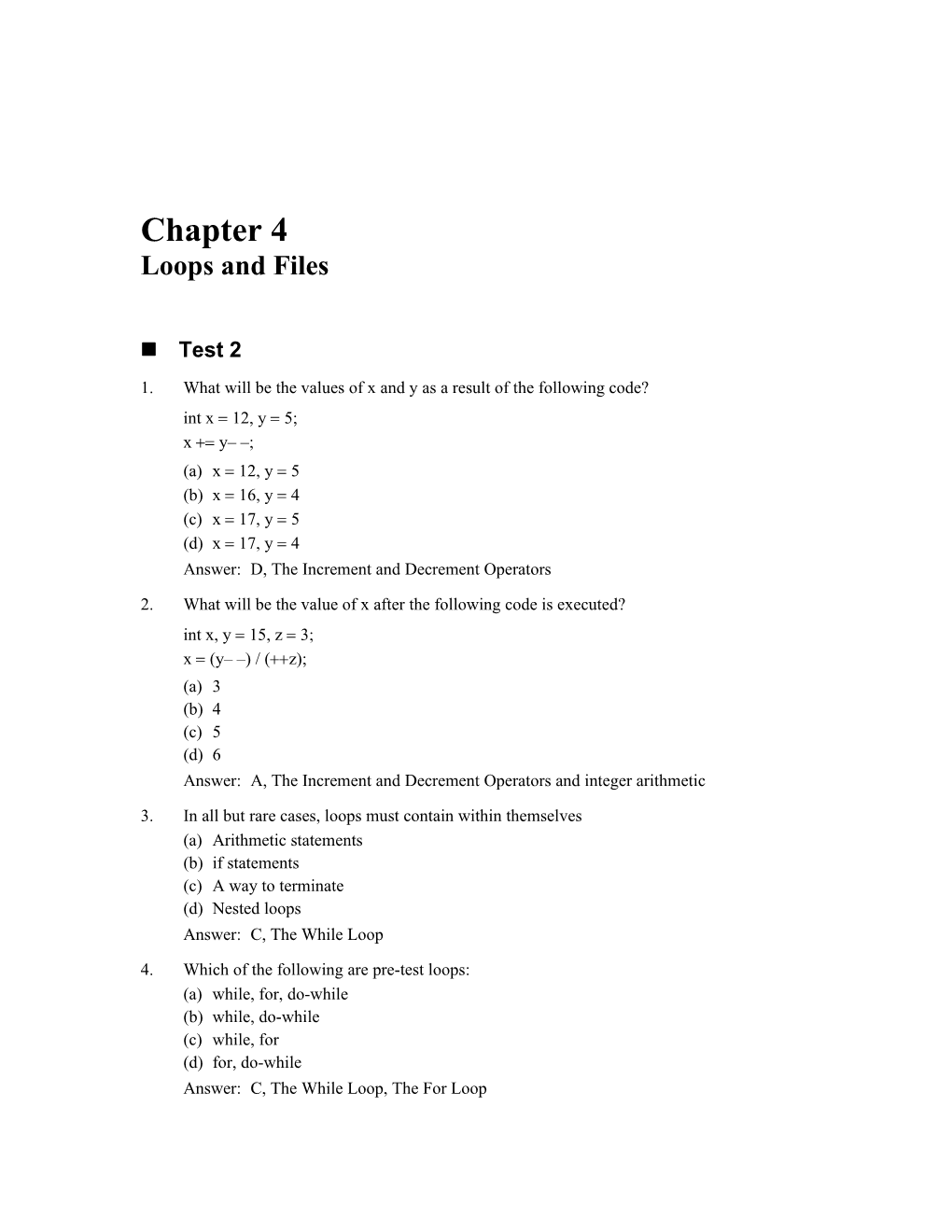 Chapter 4 Loops and Files 1