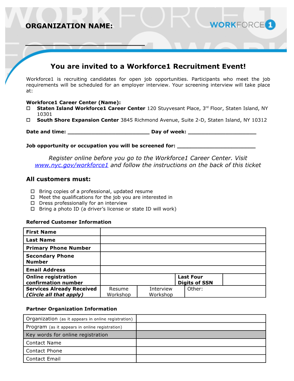 You Are Invited to a Workforce1 Recruitment Event!