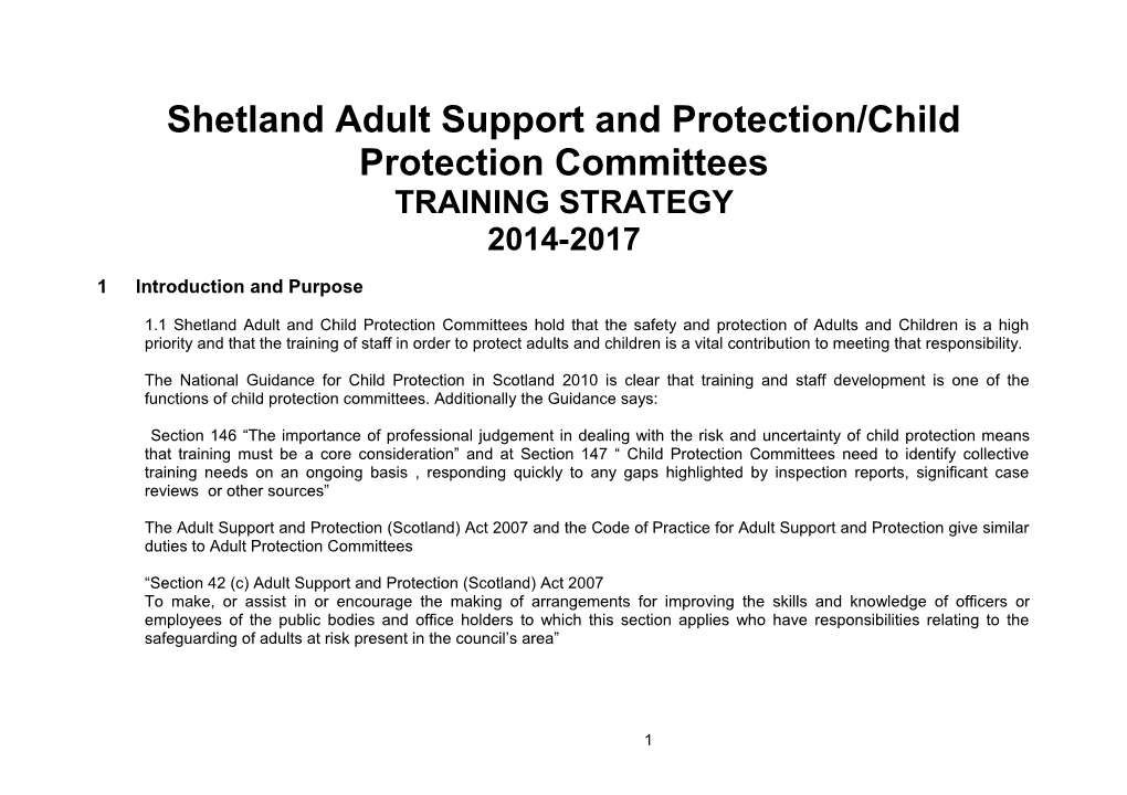 Shetland Adult Support and Protection/Child Protection Committees