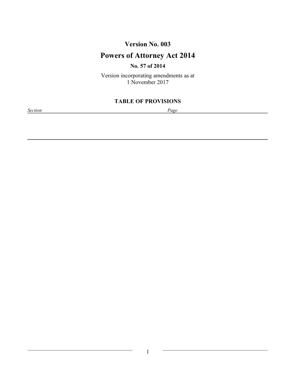 Powers of Attorney Act 2014