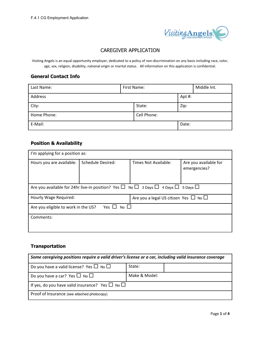 F.4.1 CG Employment Application