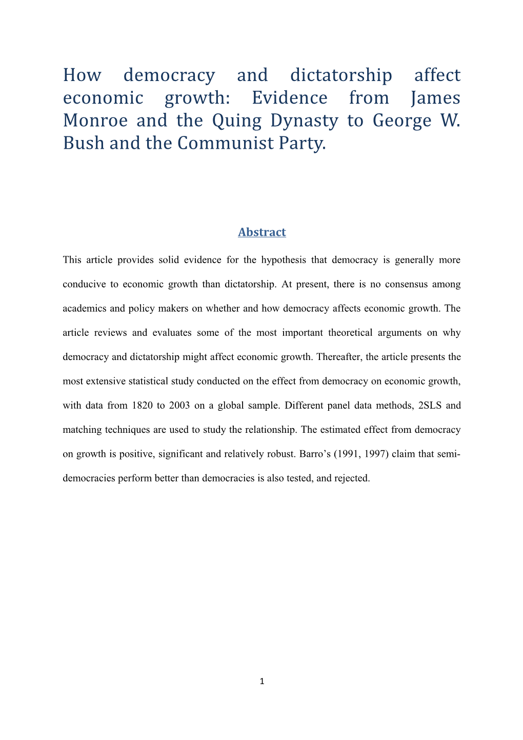 From James Monroe and the Quing Dynasty to George W