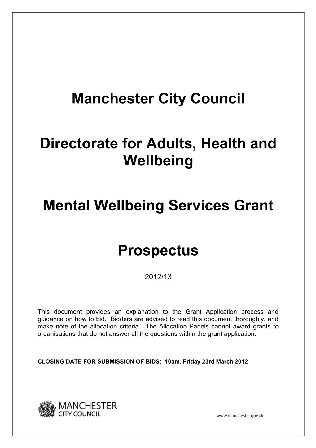 Directorate for Adults, Health and Wellbeing