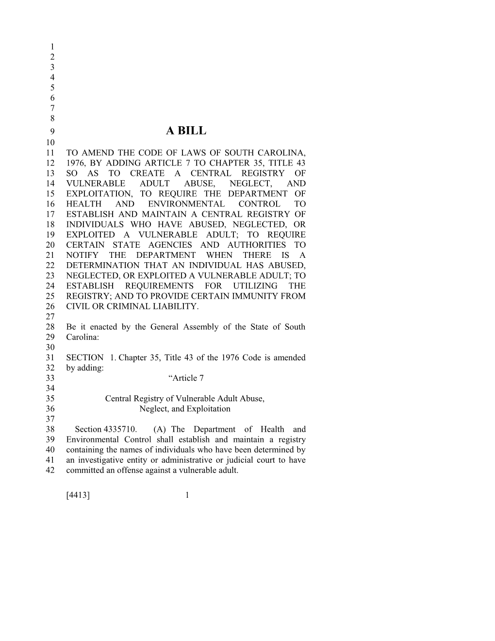 2017-2018 Bill 4413 Text of Previous Version (Nov. 9, 2017) - South Carolina Legislature Online