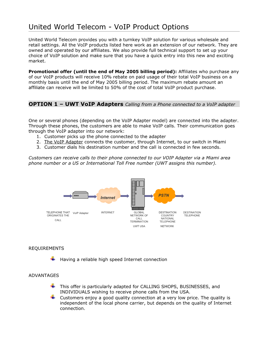 UWT Gateways Voip Options