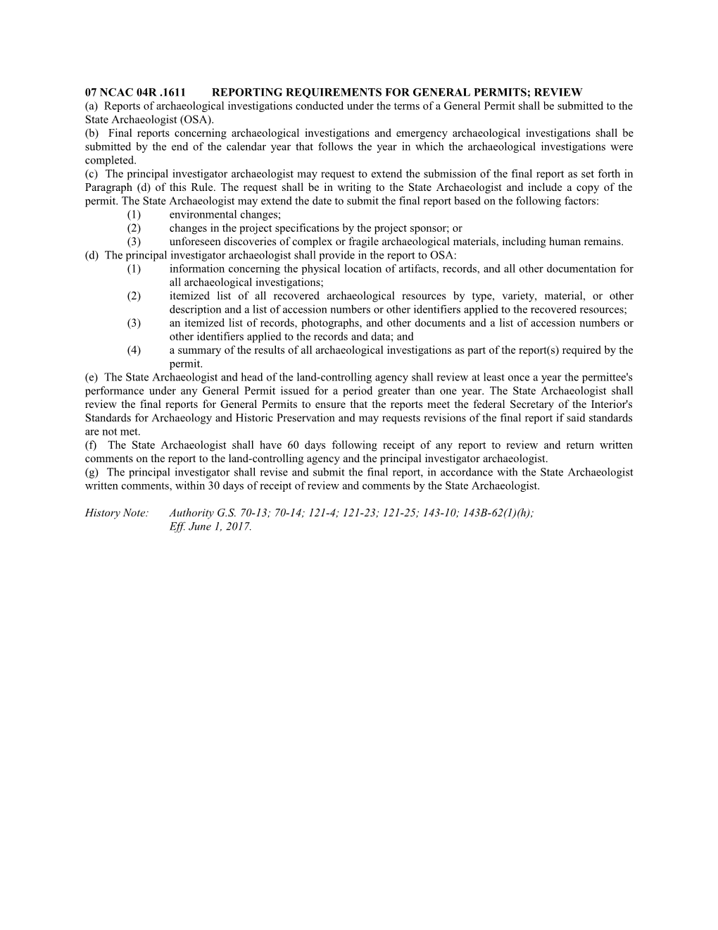 07 Ncac 04R .1611Reporting Requirements for General Permits; Review