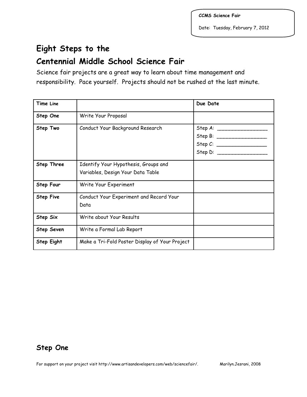 Holly Ridge Elementary School 2008 Science Fair