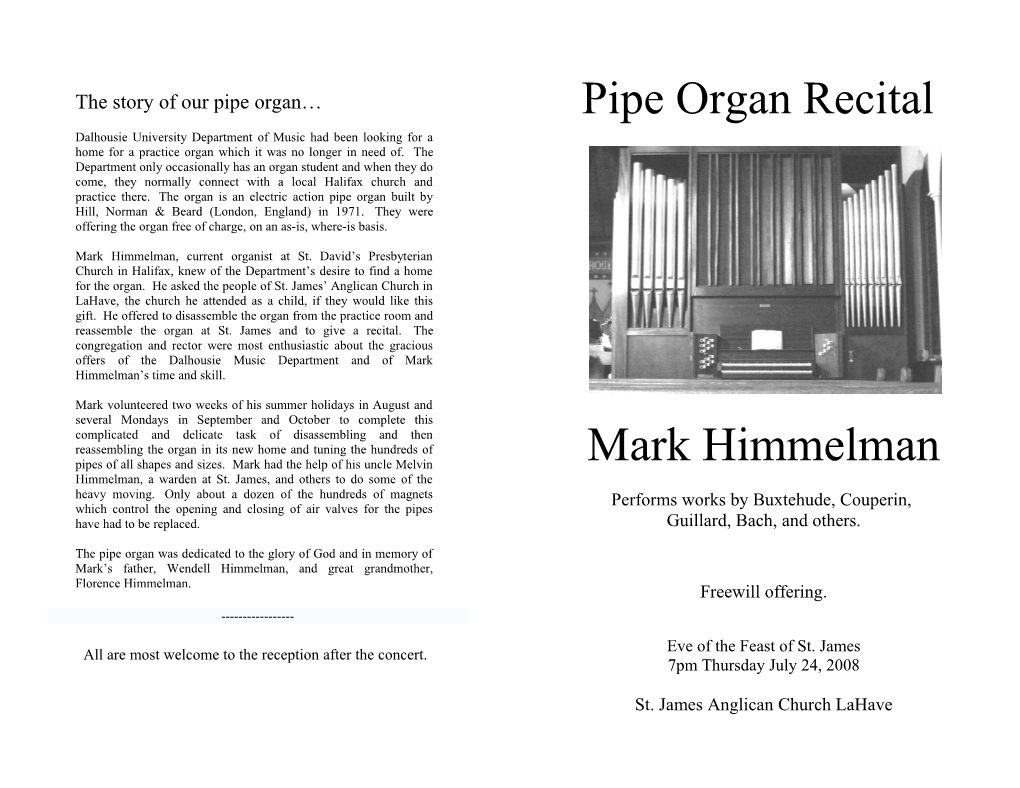 The Story of Our Pipe Organ