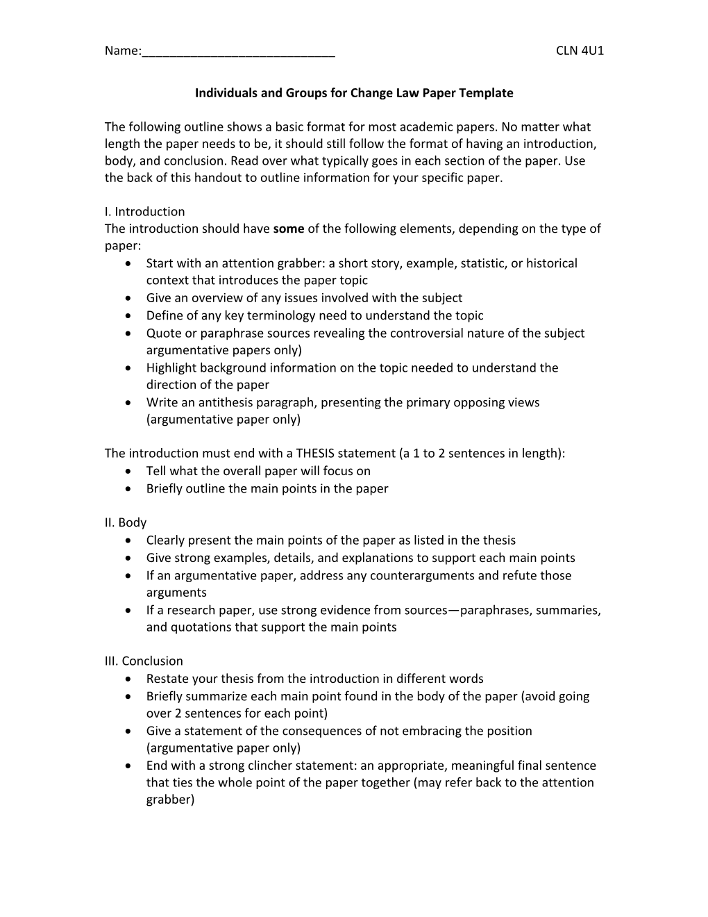 Individuals and Groups for Change Law Paper Template
