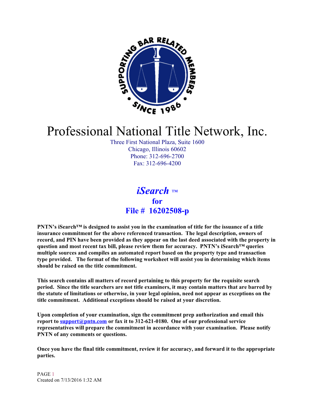 Professional National Title Network, Inc