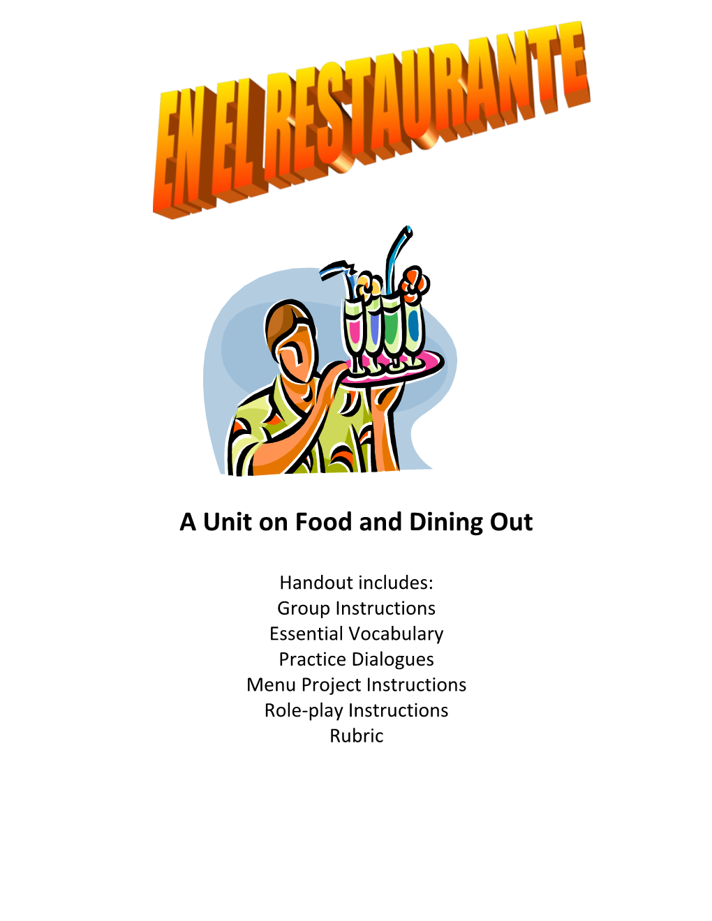 A Unit on Food and Dining Out