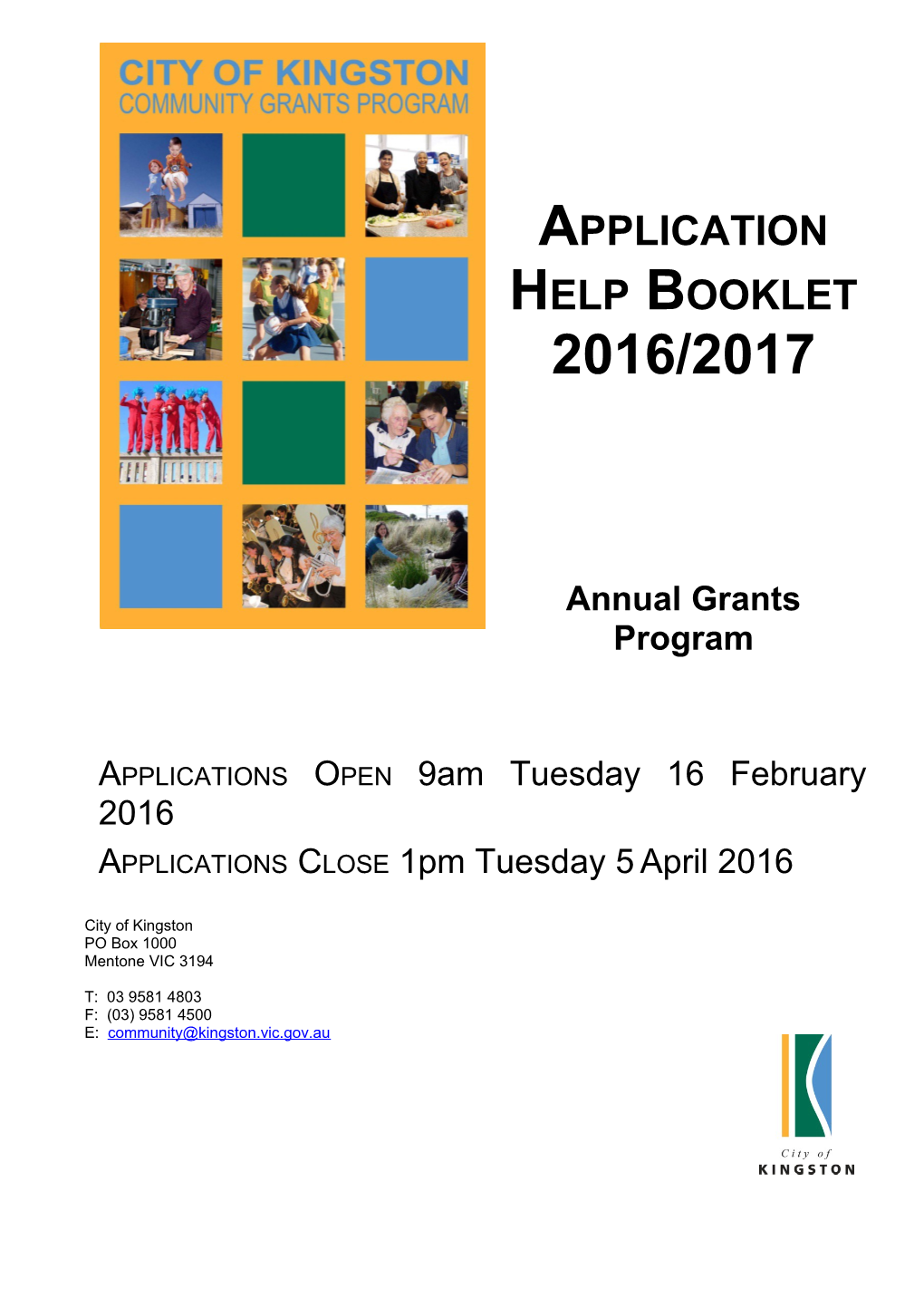 Application Help Booklet