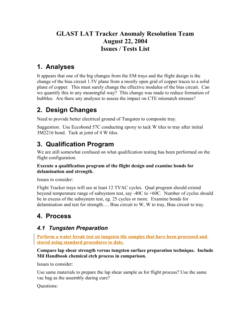 GLAST LAT Tracker Anomaly Resolution Team