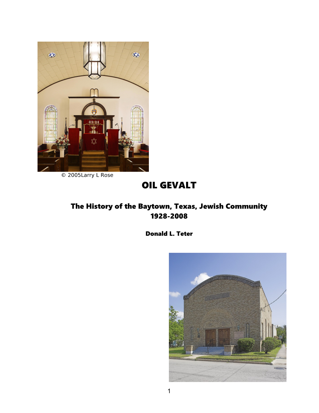 The Jewish History in Baytown, Texas, Closely Parallels That of the City Itself