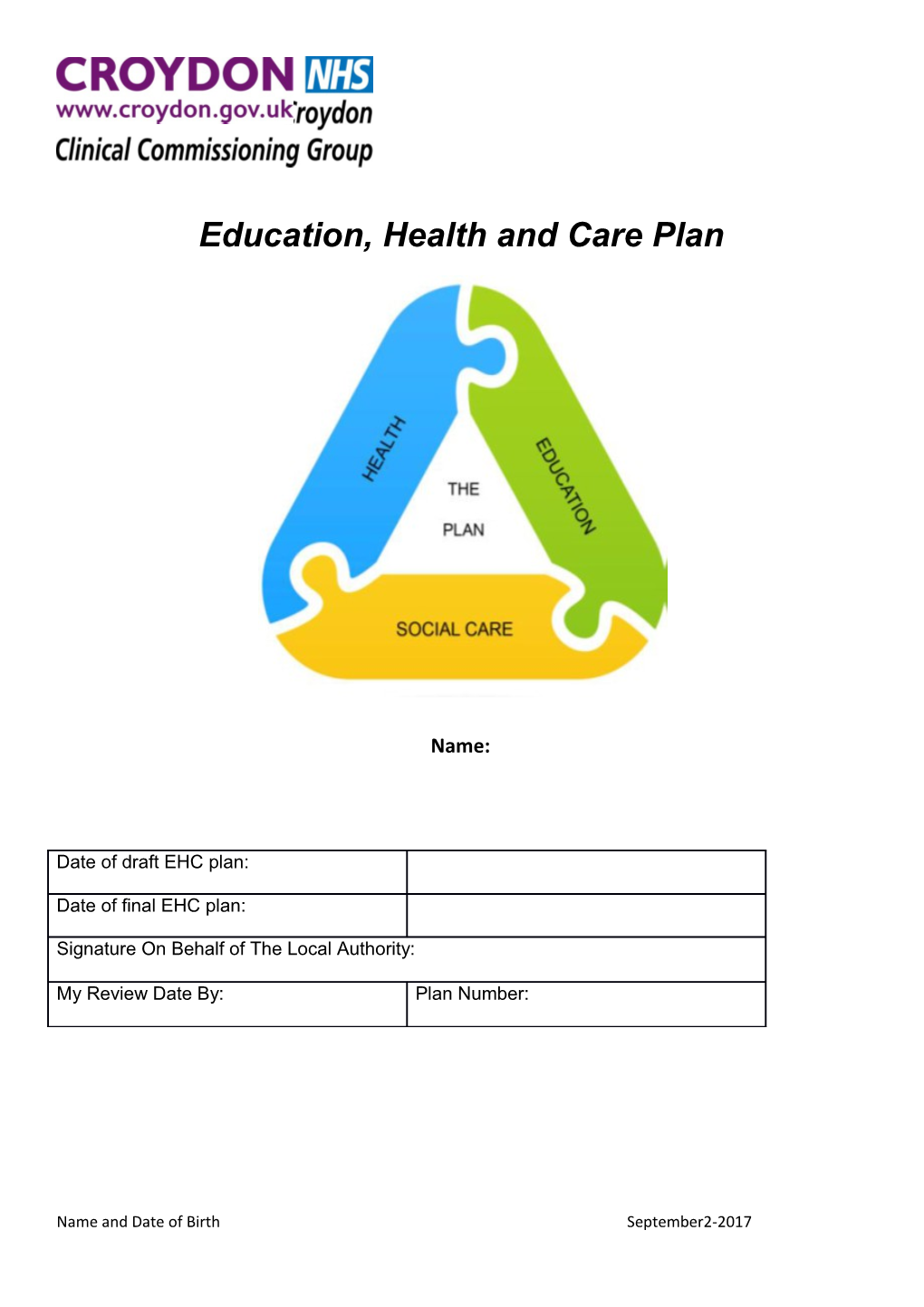 EHC Plan Template March 2015