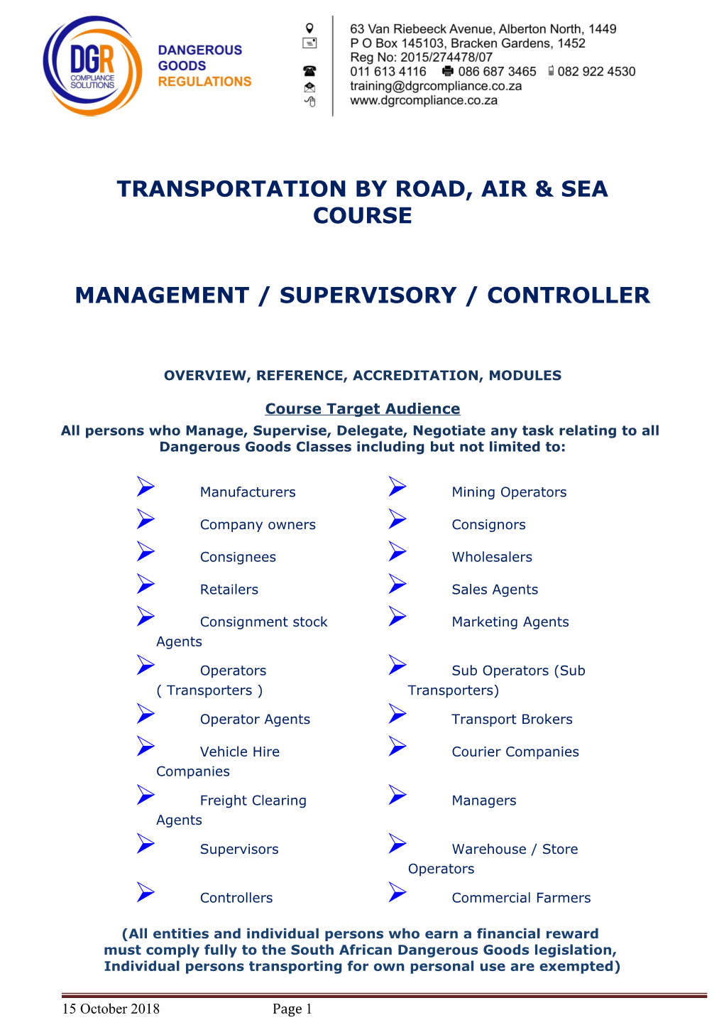 Transportation by Road, Air & Sea
