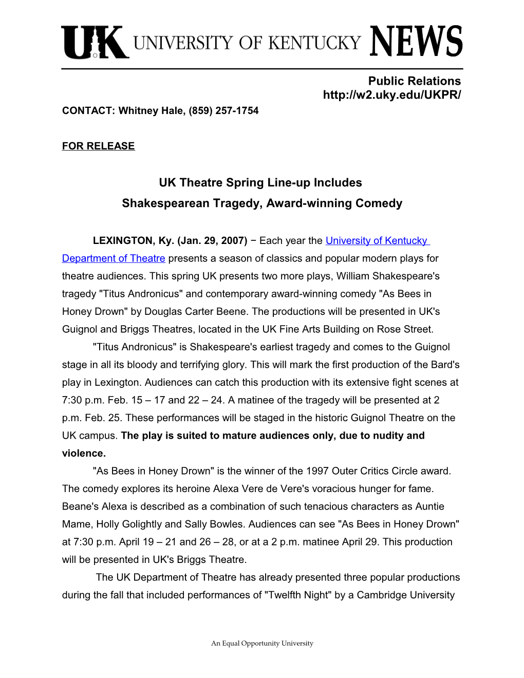 UK Theatre Spring Line-Upincludes