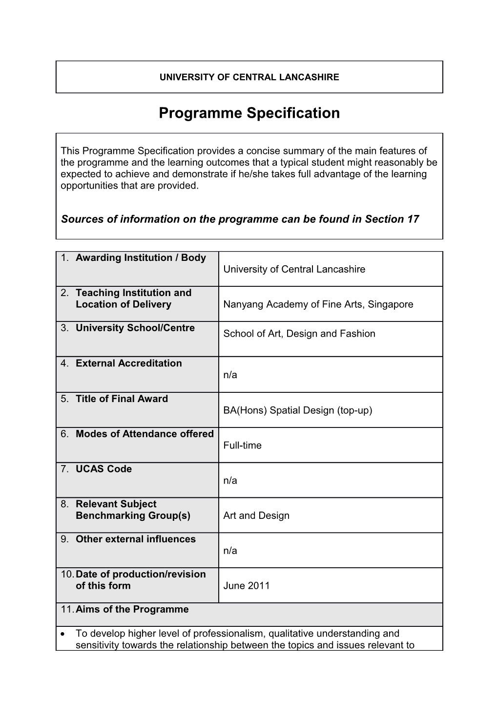 BA (Hons) Spatial Design (Sept 2011)