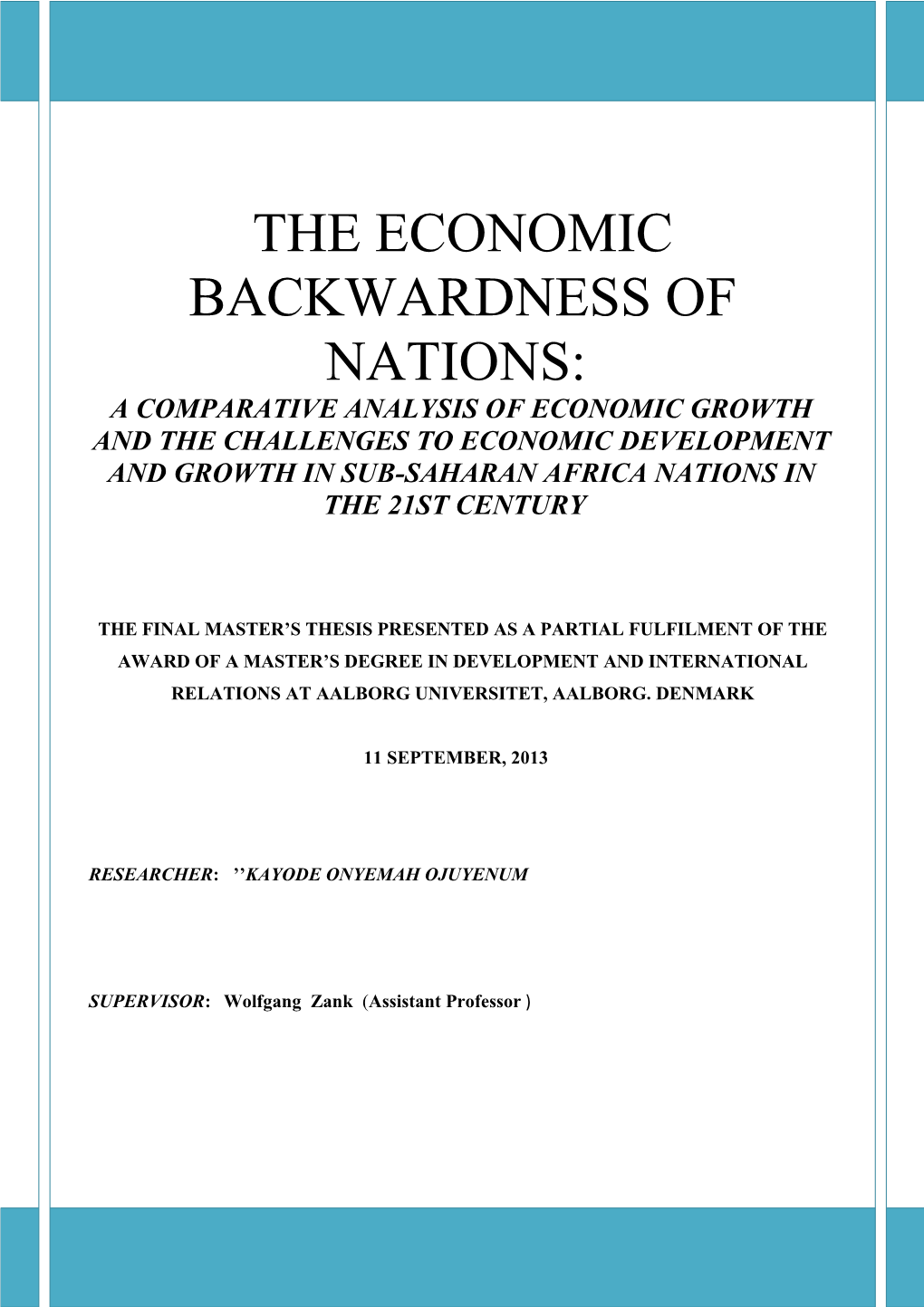 The Economic Backwardness of Nations