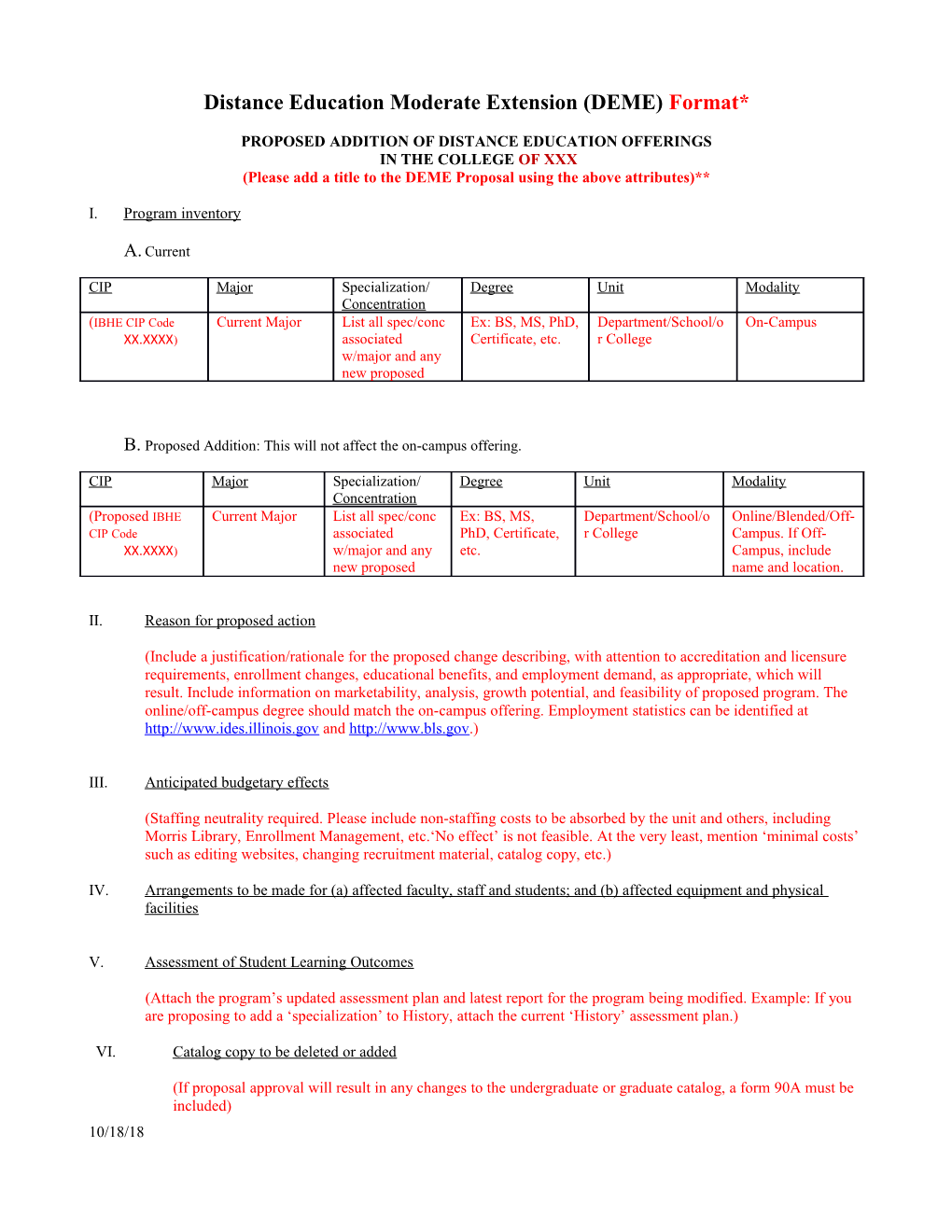 Distance Education Moderate Extension (DEME) Format*