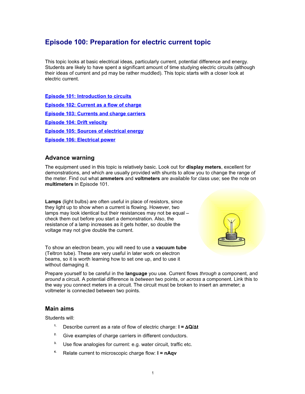 Episode 100: Preparation for Electric Current Topic