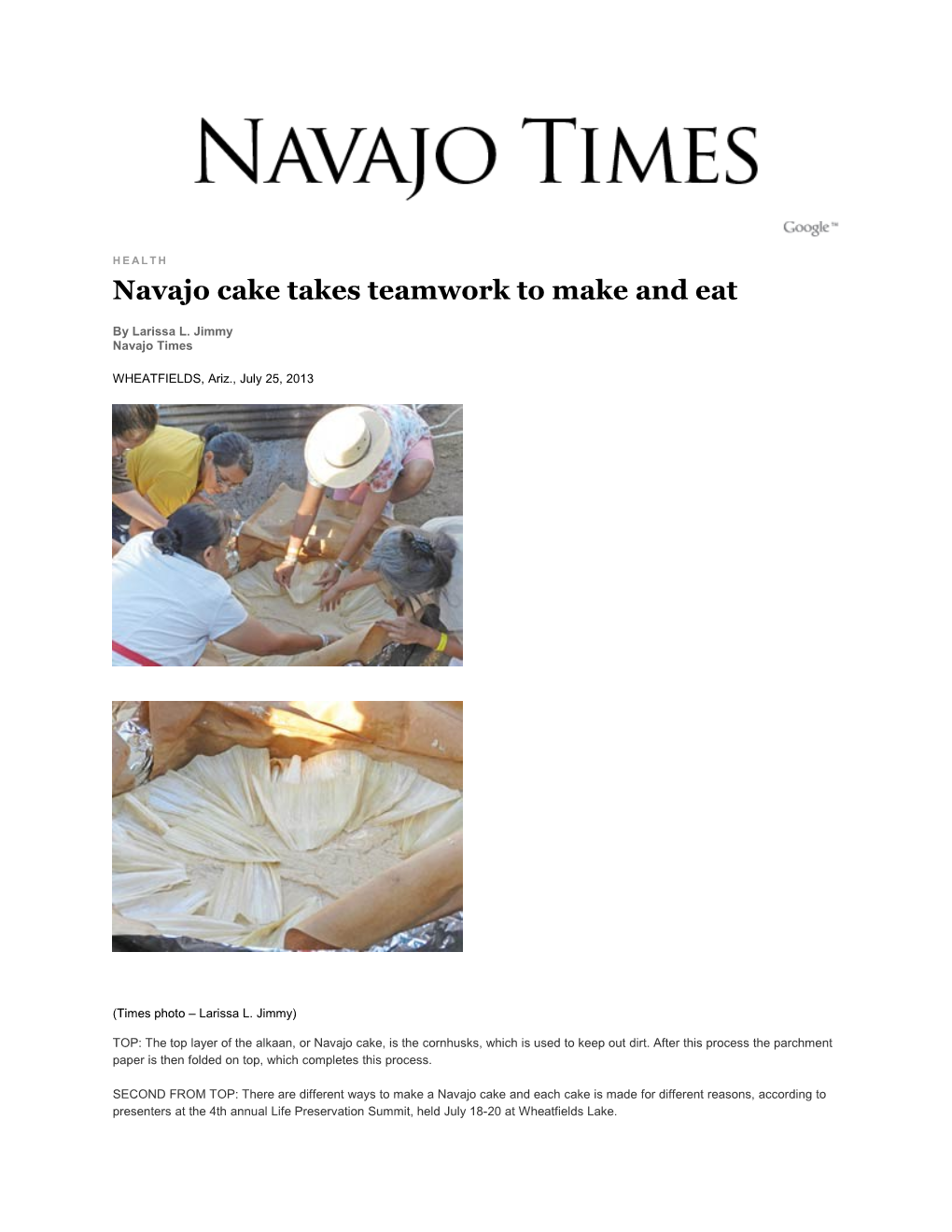 Navajo Cake Takes Teamwork to Make and Eat